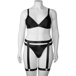 Willow - Ensemble de Lingerie Bralette Noir avec Harnais de Cuisse