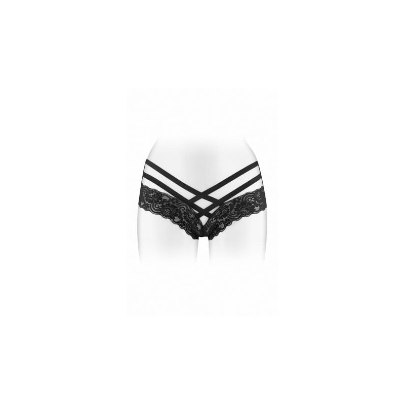 Tanga ouvert Anne - noir