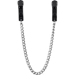 Pinch Battery Clamps Adjustable with Chain Black