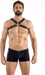 Harnais homme simili cuir larges sangles avec anneaux - LM302412187 Noir