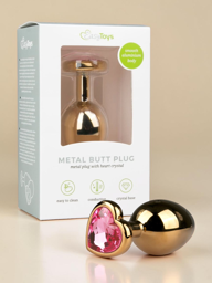 Plug anal en métal Doré forme Coeur