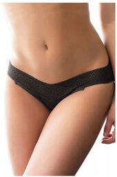 Culotte Ouverte Dentelle Croisée Noire Noir