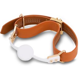 Coffret Baillon Boule ou Mors Carré Cuir Brun et Métal