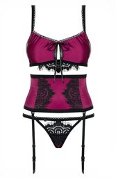 861-SEG-5 Ensemble 3pcs - Cerise Noir