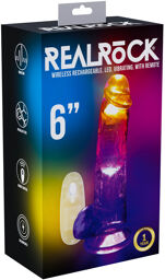 Vibromasseur droit avec ventouse et testicules - 15 cm