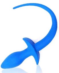 Plug Queue de chien silicone 7.5 x 3.1cm Bleu