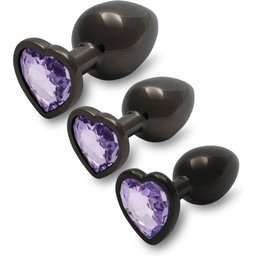 Plug bijou Métallique Cœur Gunmetal - Améthyste