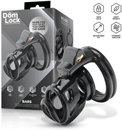 Cage de chasteté pour pénis avec cadenas interne et anneaux ajustables