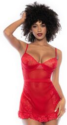 Nuisette rouge et string assorti Rouge