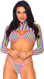 Ensemble lingerie arc-en-ciel 3 pièces MULTICOLOR