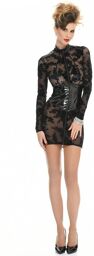 Robe courte résille ROSIE Noir