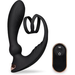 Vibromasseur sex toy homme anal Stimulateur prostatique avec anneau Hutter - Noir