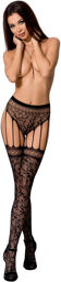Collants effet jarretelles noirs Noir