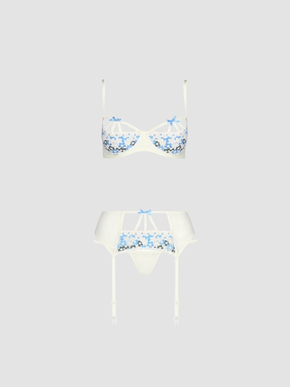 Ensemble 3 Pièces Emma Ecru & Bleu