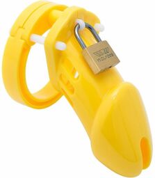 Cage de chasteté Silicone Bran 9 x 3cm Jaune