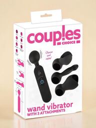 Vibromasseur wand rechargeable avec 3 embouts en silicone doux