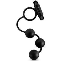 Anal Adventures Platinum - Chapelet thaï avec anneau pénien vibrant