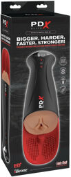 Masturbateur avec stimulation balles et succion rythmée XL Marron