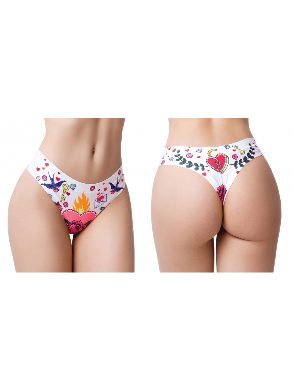 String Invisible Love Old School Blanc