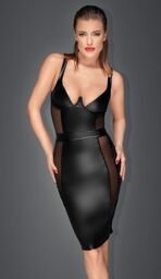 Robe avec incrustations transparentes Noir