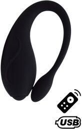 TANDEM Noir, stimulateur pour couple USB avec télécommande en silicone médical