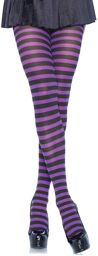 Collant Rayures 2 tons Noir et violet