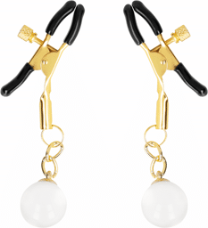 pinces à tétons billes de verre or 6 cm