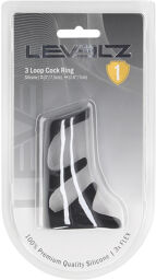 3 Boucles Anneau Pénien en Silicone - Noir