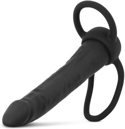 Gode avec anneau pénien - Noir