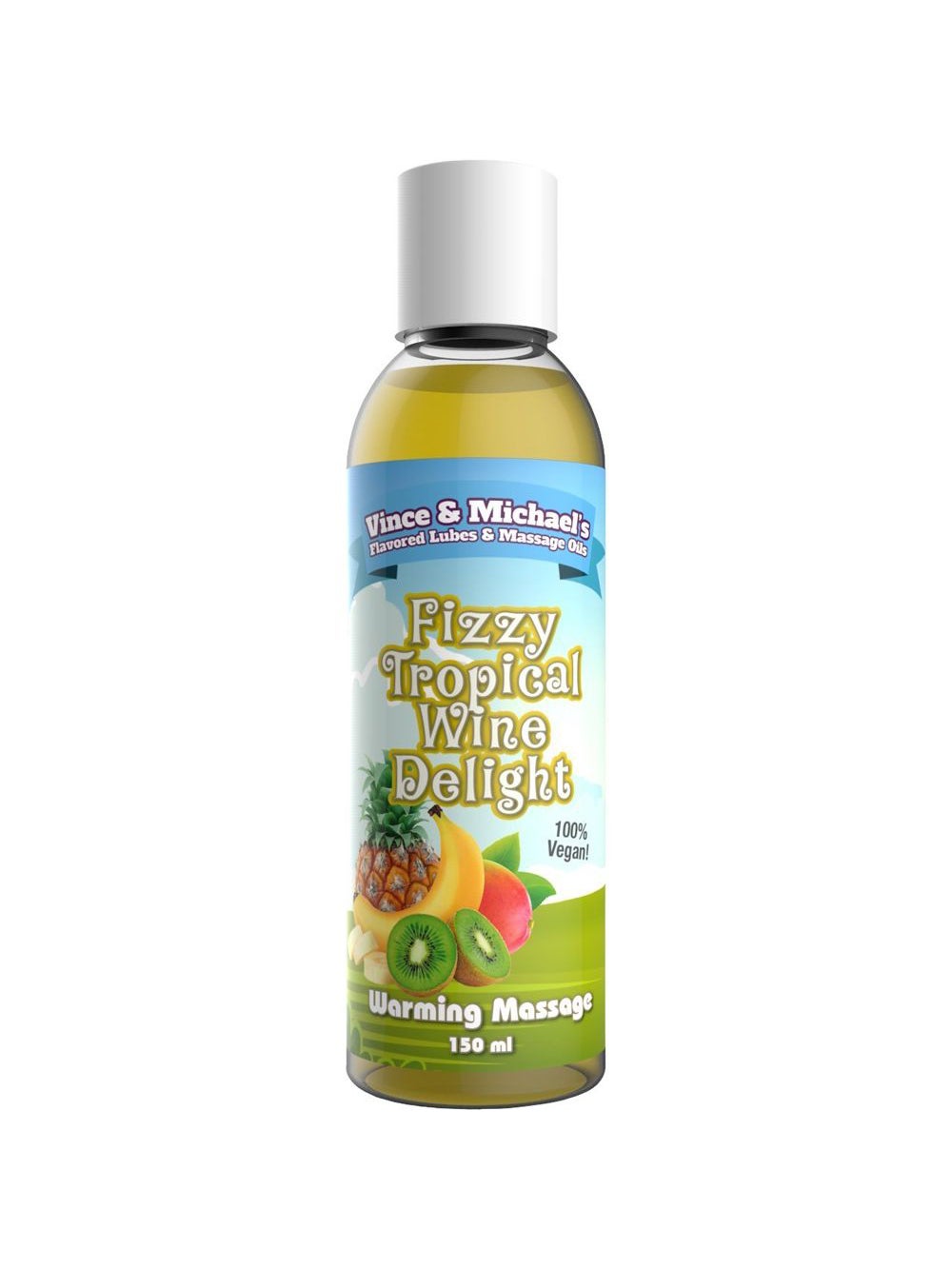Huile de Massage Chauffante Gourmande Fruits Exotiques & Vin Pétillant 150 ml