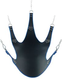 Sling en cuir 5 Points d'attache Noir-Bleu