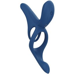 - Vibromasseur connecté pour couples 4-en-1 - Bleu