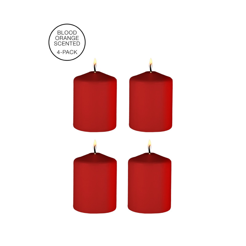 4 bougies SM rouges parfumées