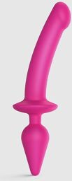 Plug-In Switch Semi-Réaliste Gode & Plug Anal 2-en-1 Taille XXL - Rose