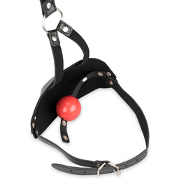 Bâillon gag-ball en cuir BDSM