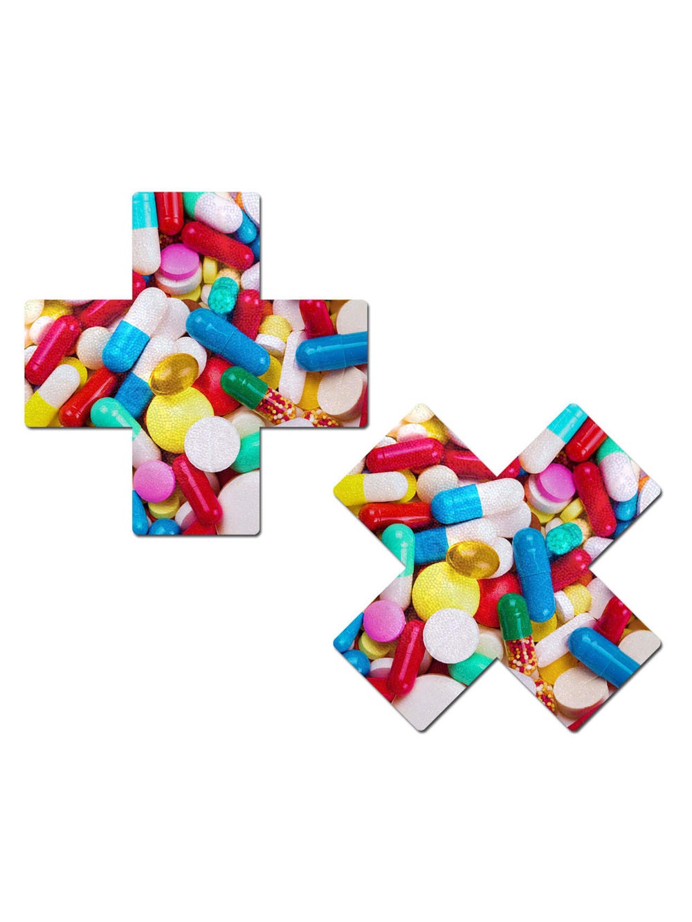 Caches-Tétons Croix Pilules Multicolores
