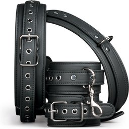 EasyToys - Set de menottes poignets et cuisses - Noir