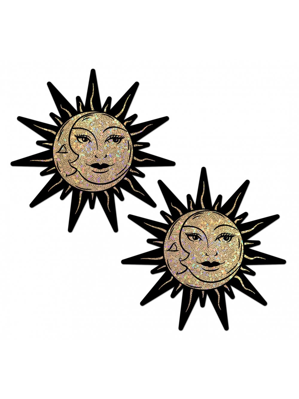 Caches-Tétons Soleil & Lune Doré