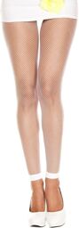 Collant sans pieds blanc fine résille Blanc
