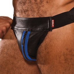 Mister B Leather Jock Bleu