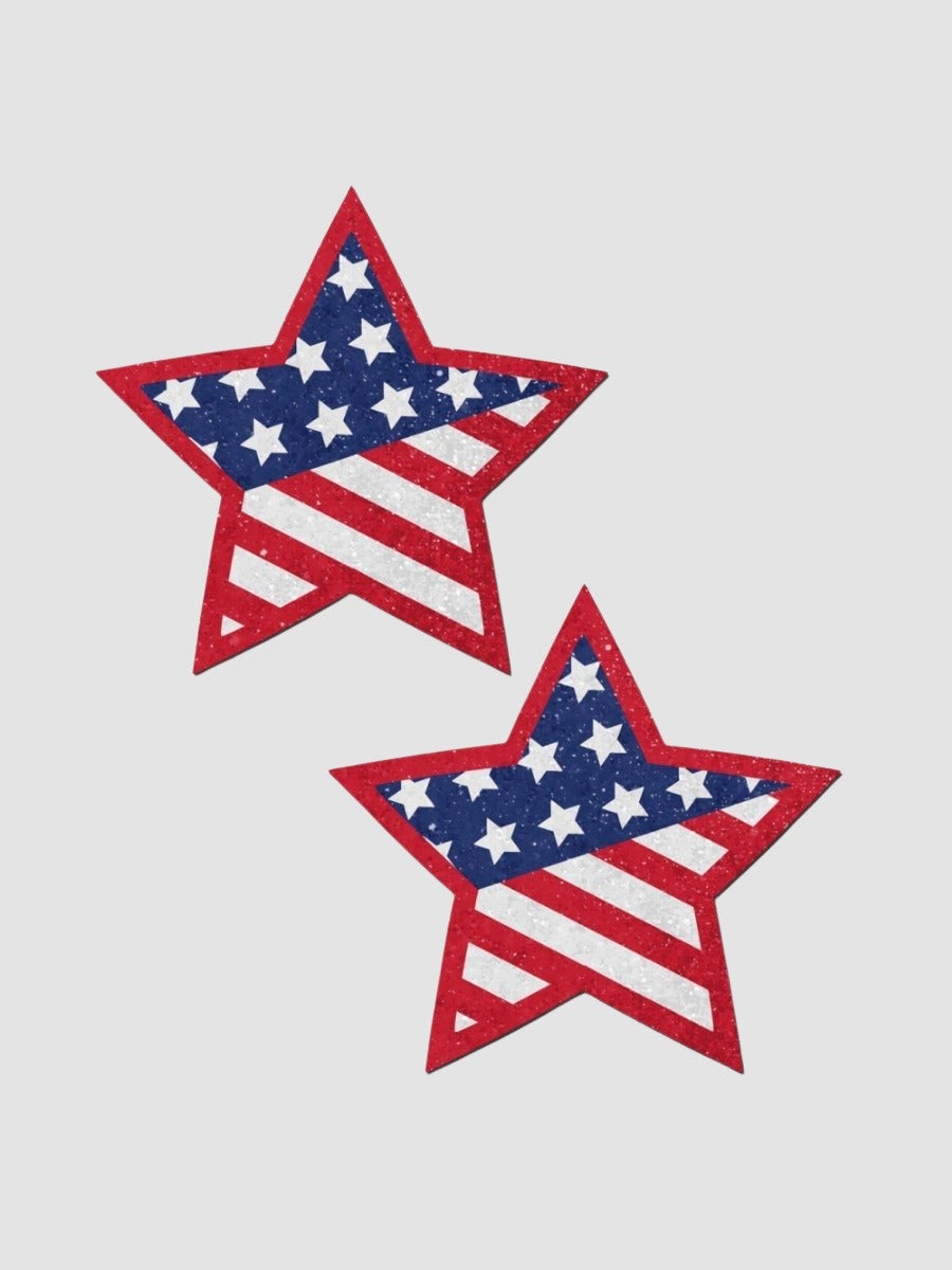 Caches-Tétons Étoile Drapeau Américain