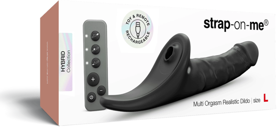 Multi orgasm dildo réaliste télécommandé L Noir
