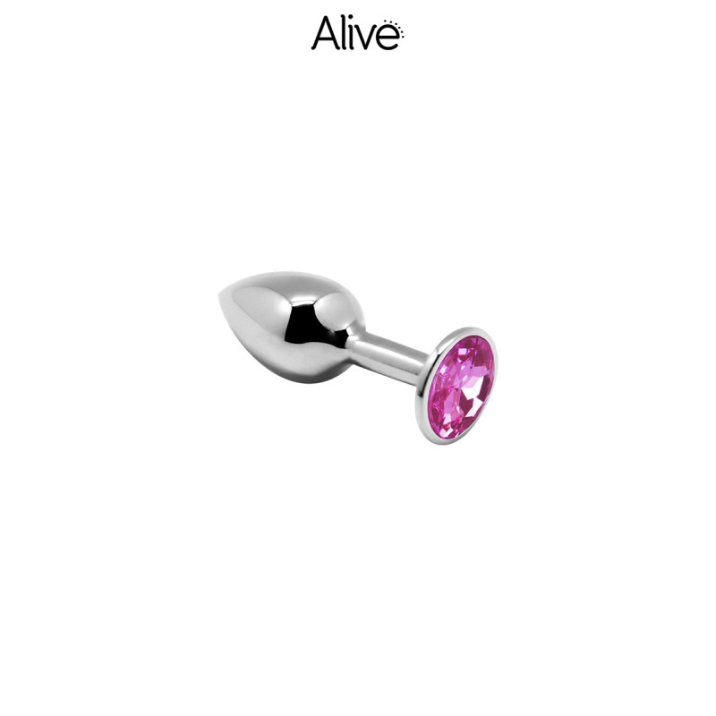 Plug métal bijou rose S