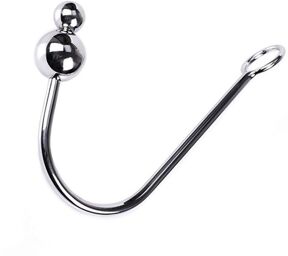 crochet anal en acier 40 cm double boules