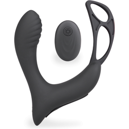 Vibromasseur sex toy homme anal Stimulateur de prostate vibrant avec double anneau Pro P - Noir