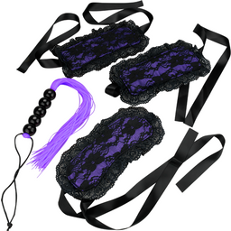 Kit BDSM masque, menottes et martinet en silicone Obey Me