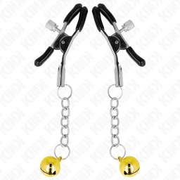 pinces à tétons pendentif jingle bell or 6 cm