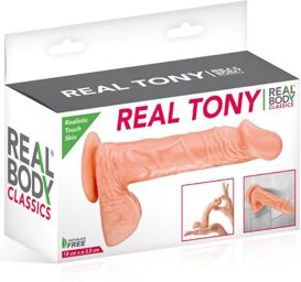 Gode réaliste veiné avec testicules et ventouse 18cm Peau