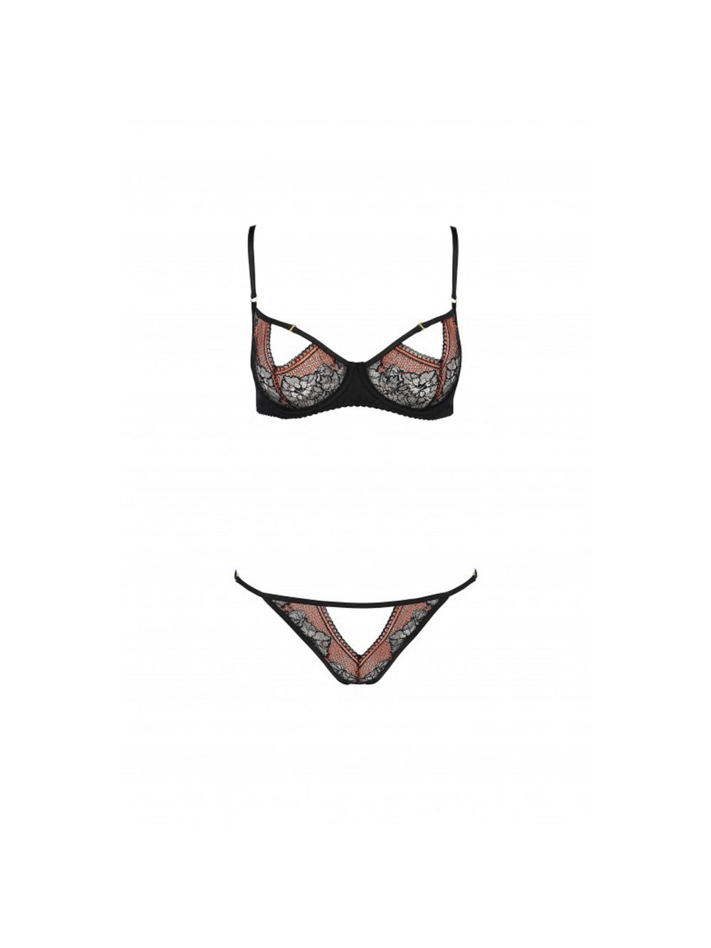 Ensemble Ouvert 2 Pièces Mirella Marron & Noir
