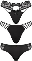 Coco Thong Lot de 3 Noir
